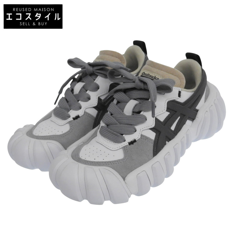 Onitsuka Taiger オニツカタイガー 美品 デンティグレ LS スニーカー シューズ レディース ホワイト×グレー 23.5cm 1183B421 シューズ