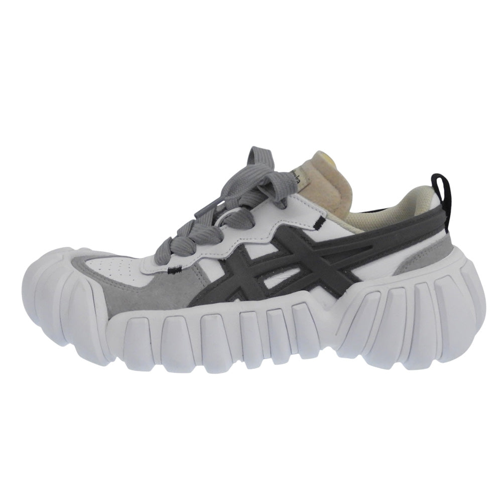 Onitsuka Taiger オニツカタイガー 美品 デンティグレ LS スニーカー シューズ レディース ホワイト×グレー 23.5cm 1183B421 シューズ