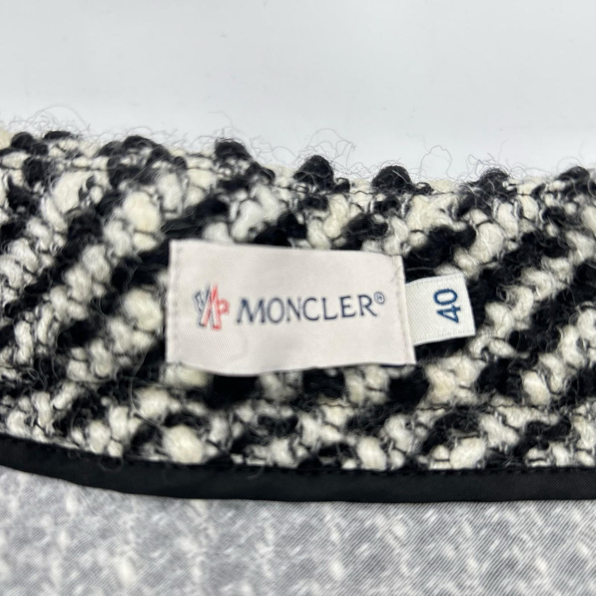 MONCLER モンクレール 17年製 ブラック×ホワイト GONNA ツイード フレアスカート スカート