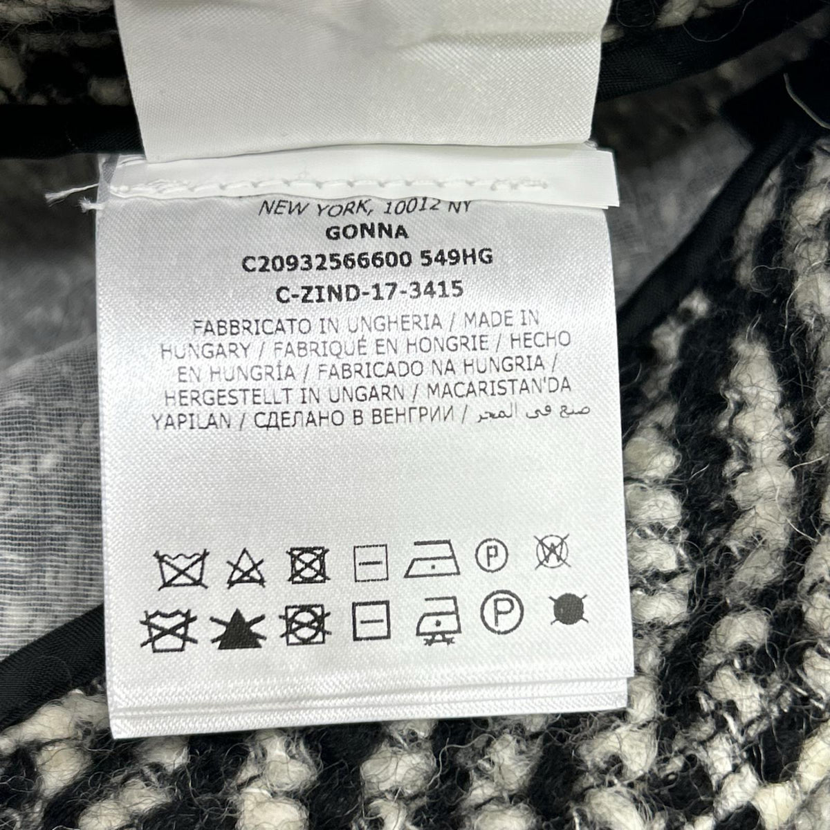 MONCLER モンクレール 17年製 ブラック×ホワイト GONNA ツイード フレアスカート スカート