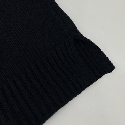 MUVEIL ミュベール MA73KSW008 ネイビー フラワー刺繍 ボトルネック ニット トップス
