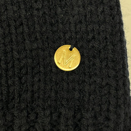 MUVEIL ミュベール MA73KSW008 ネイビー フラワー刺繍 ボトルネック ニット トップス