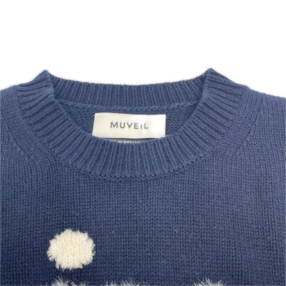 MUVEIL ミュベール MA223KSW006 ネイビー アライグマ ニット トップス