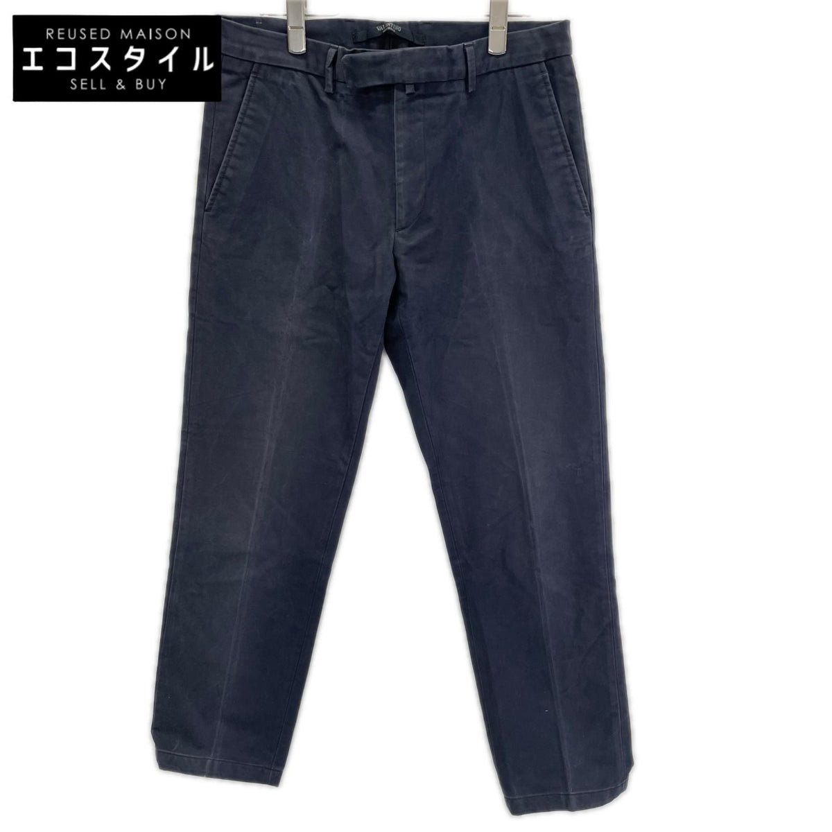 VALENTINO ヴァレンティノ JV0RCG5525T ネイビー コットン ストレートパンツ ボトムス