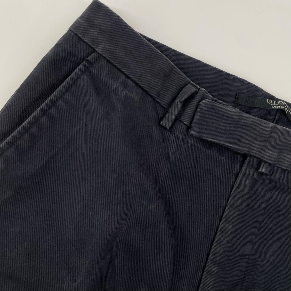 VALENTINO ヴァレンティノ JV0RCG5525T ネイビー コットン ストレートパンツ ボトムス