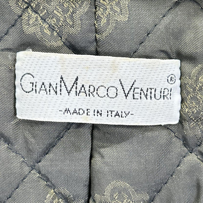 GIAN MARCO VENTURI ジャンマルコベンチューリ 80s グリーン ファー切り替え 裏地キルティング ラムレザージャケット ジャケット