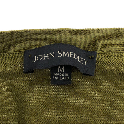 JOHN SMEDLEY ジョンスメドレー グリーン ニュージーランドメリノ ウール100 ボタンカーディガン トップス