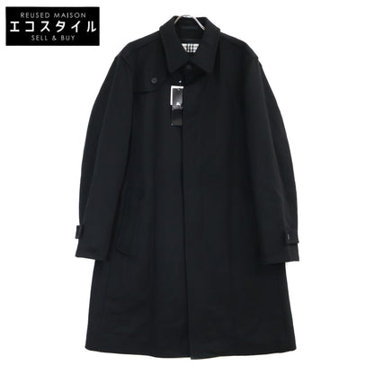 Burberry Black Label バーバリーブラックレーベル ブラック 羊毛×アンゴラ ステンカラーコート コート