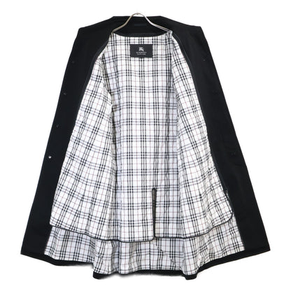 Burberry Black Label バーバリーブラックレーベル ブラック 羊毛×アンゴラ ステンカラーコート コート