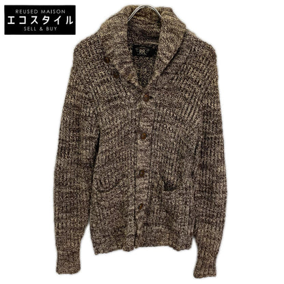 RRL ダブルアールエル ブラウン×ホワイト メランジ ショールカラー ニットカーディガン トップス