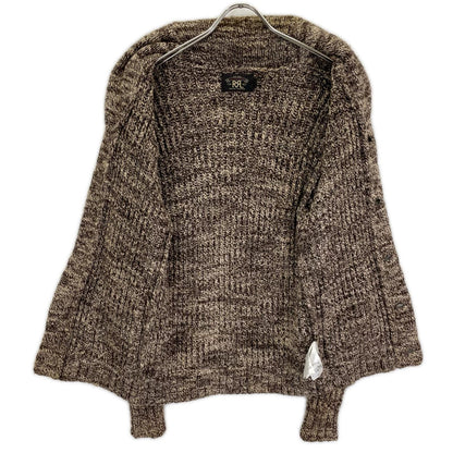 RRL ダブルアールエル ブラウン×ホワイト メランジ ショールカラー ニットカーディガン トップス