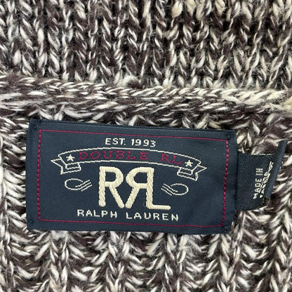 RRL ダブルアールエル ブラウン×ホワイト メランジ ショールカラー ニットカーディガン トップス