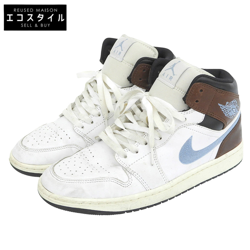 NIKE ナイキ AIR JORDAN 1 MID SE ハイカットスニーカー シューズ メンズ ホワイト ブラック セイル ブルーグレー 27cm FQ7831-142 シューズ