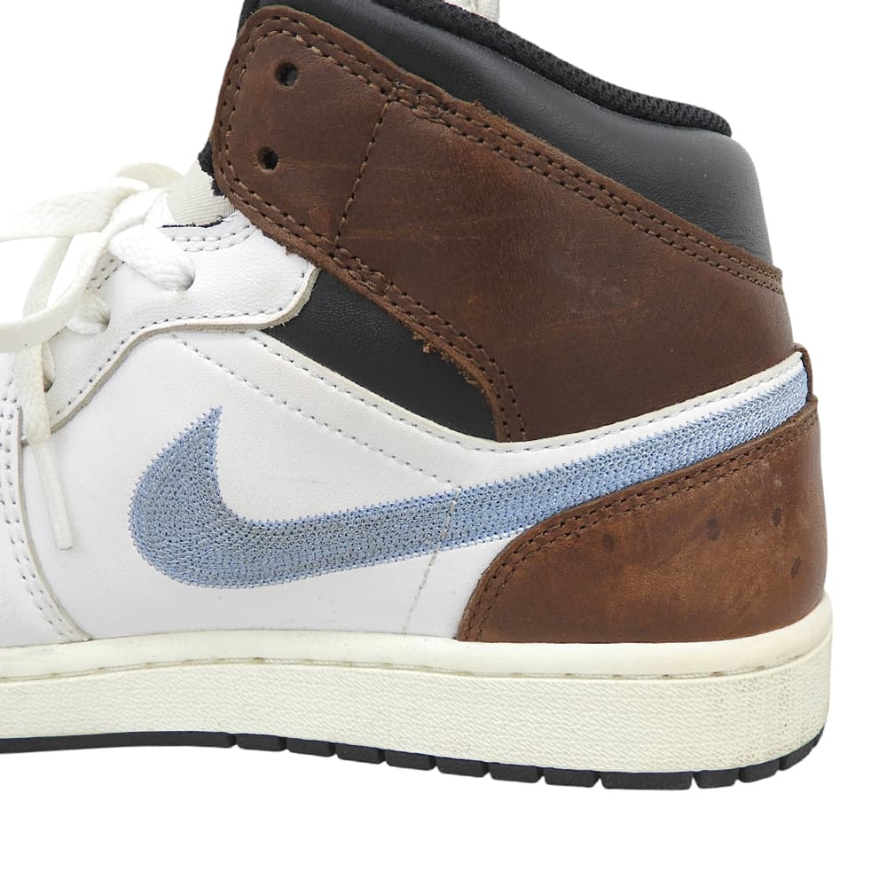 NIKE ナイキ AIR JORDAN 1 MID SE ハイカットスニーカー シューズ メンズ ホワイト ブラック セイル ブルーグレー 27cm FQ7831-142 シューズ