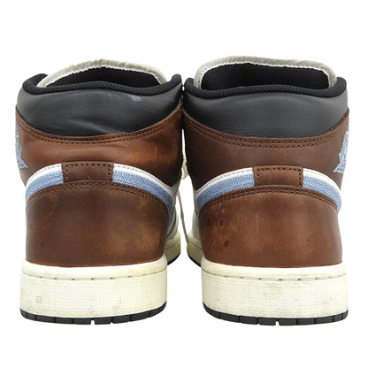 NIKE ナイキ AIR JORDAN 1 MID SE ハイカットスニーカー シューズ メンズ ホワイト ブラック セイル ブルーグレー 27cm FQ7831-142 シューズ