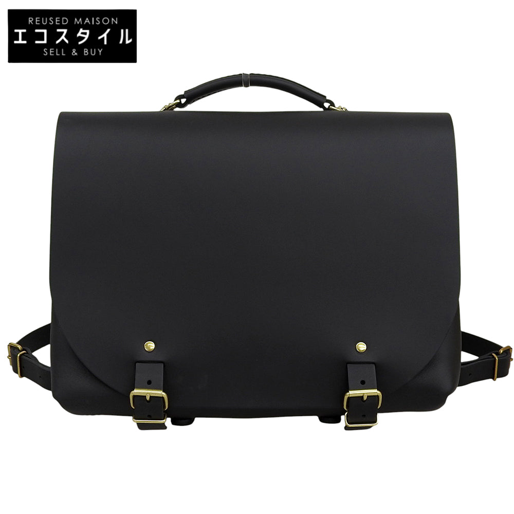 HERZ ヘルツ 美品 ナレッジバッグ M レザー 2WAY ハンドバッグ ショルダーバッグ リュック メンズ ブラック CW-137 ハンドバッグ