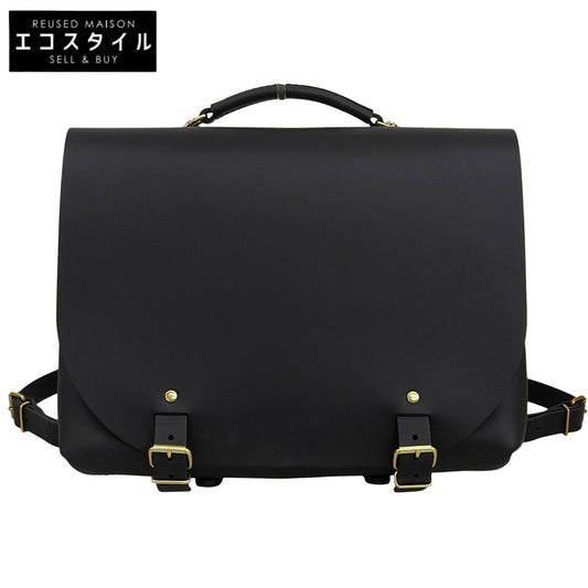 HERZ ヘルツ 美品 ナレッジバッグ M レザー 2WAY ハンドバッグ ショルダーバッグ リュック メンズ ブラック CW-137 ハンドバッグ