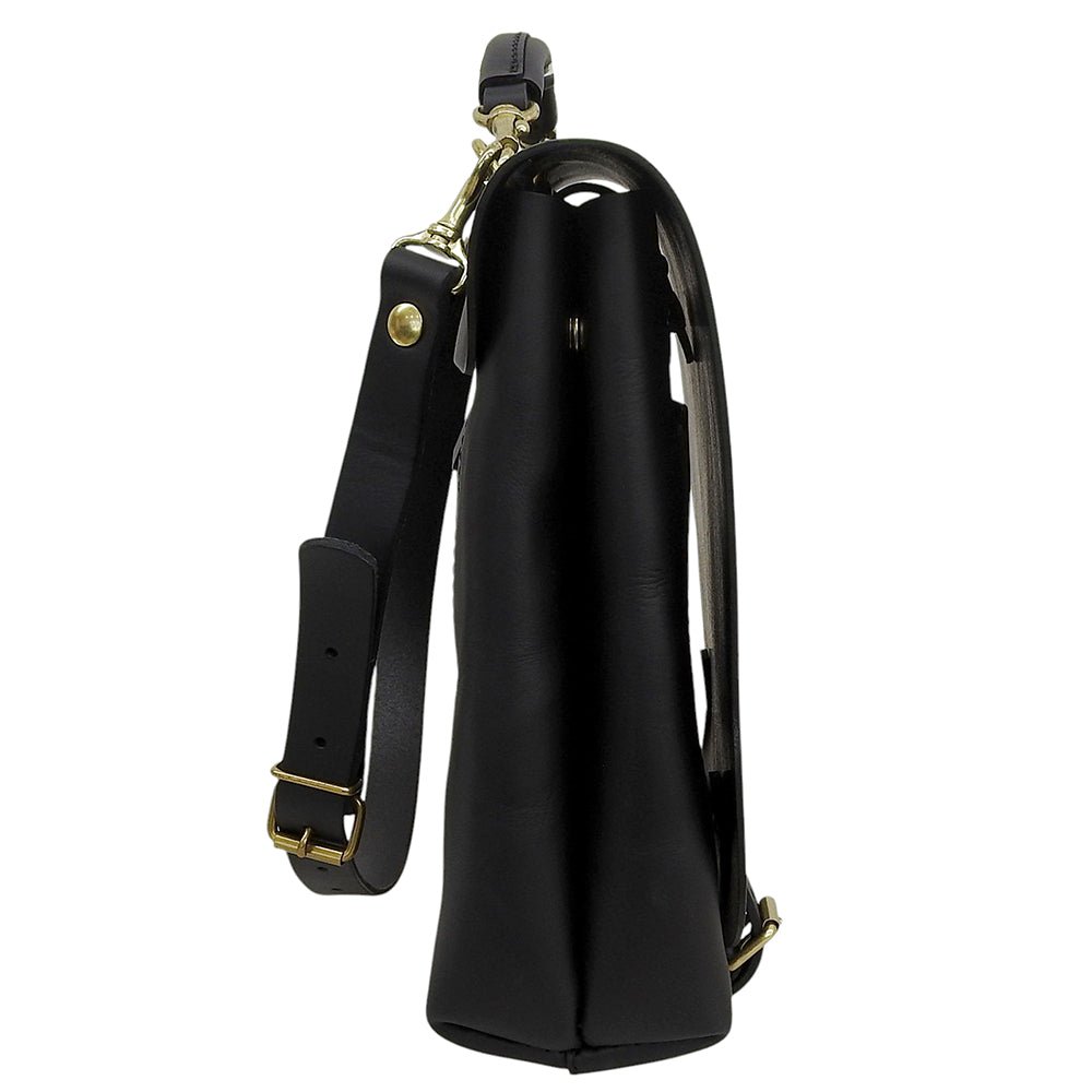 HERZ ヘルツ 美品 ナレッジバッグ M レザー 2WAY ハンドバッグ ショルダーバッグ リュック メンズ ブラック CW-137 ハンドバッグ