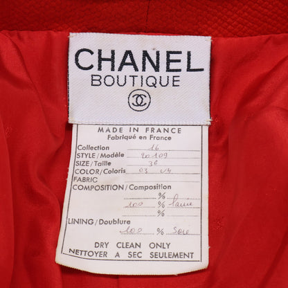 CHANEL シャネル 【美品】20109 ウール マドモアゼルボタン ノーカラージャケット/スカート セットアップ スーツ セットアップ