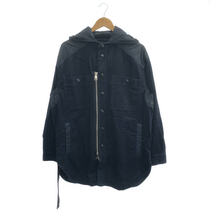 DIESEL ディーゼル インディゴ デニム ナイロン 切り替えフーディ ジップ ジャケット トップス