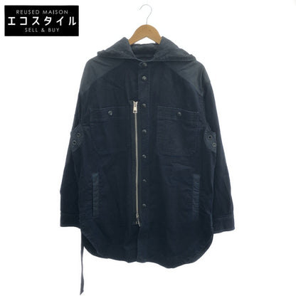 DIESEL ディーゼル インディゴ デニム ナイロン 切り替えフーディ ジップ ジャケット トップス