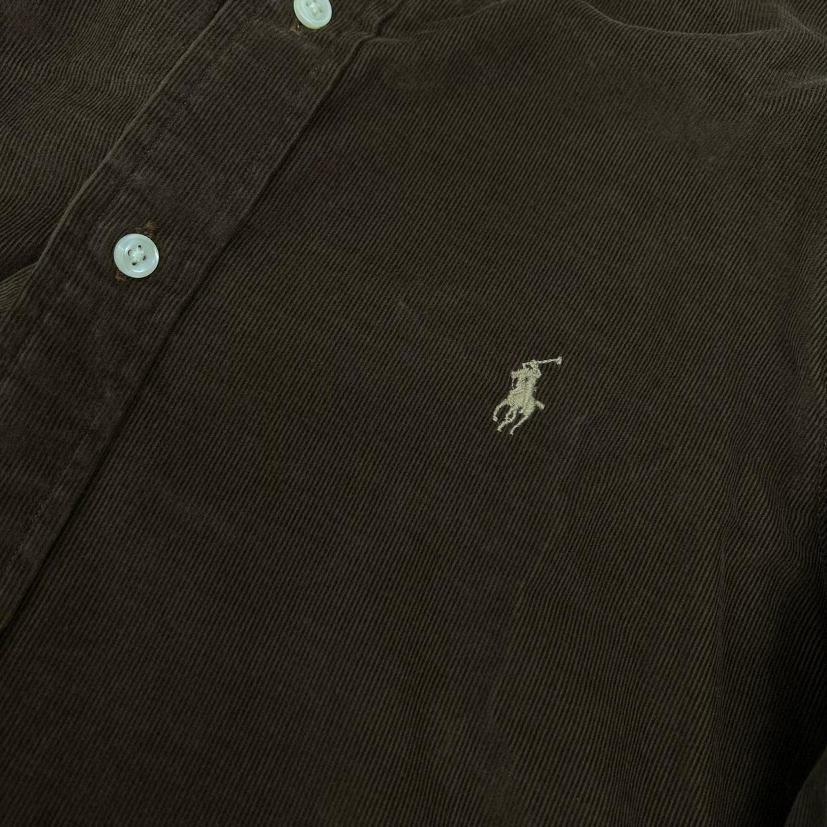 POLObyRalphLauren ポロラルフローレン ブラウン 細畝コーデュロイ スモールポニー ボタンダウン シャツ トップス