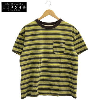 EVISU エヴィス イエロー カモメアップリケ リラックスフィット ストライプTシャツ トップス