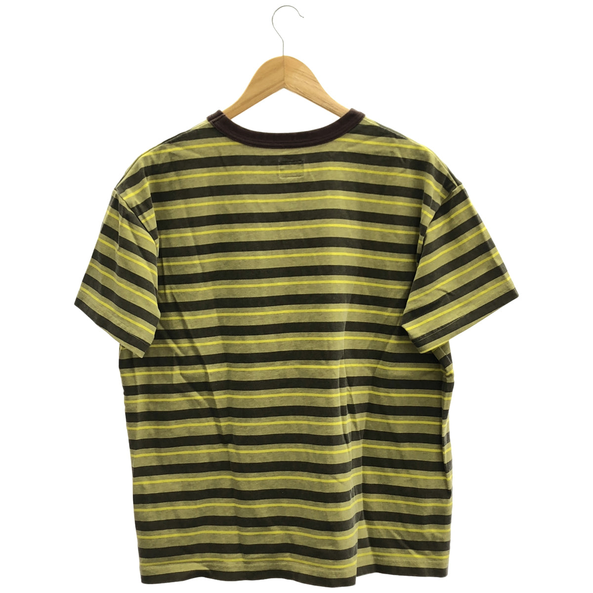 EVISU エヴィス イエロー カモメアップリケ リラックスフィット ストライプTシャツ トップス
