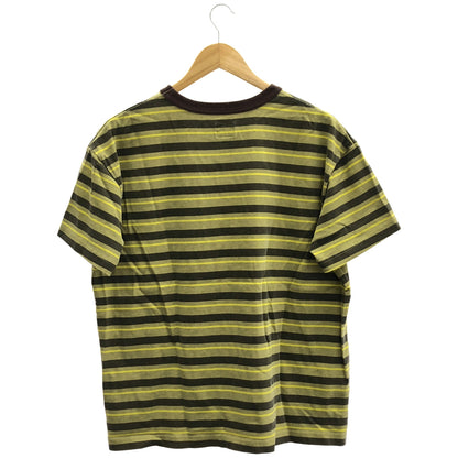 EVISU エヴィス イエロー カモメアップリケ リラックスフィット ストライプTシャツ トップス