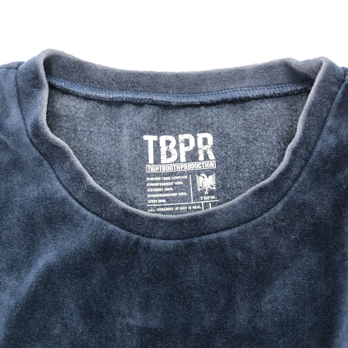 TIGHTBOOTH タイトブース ブルー ベロア Tシャツ トップス
