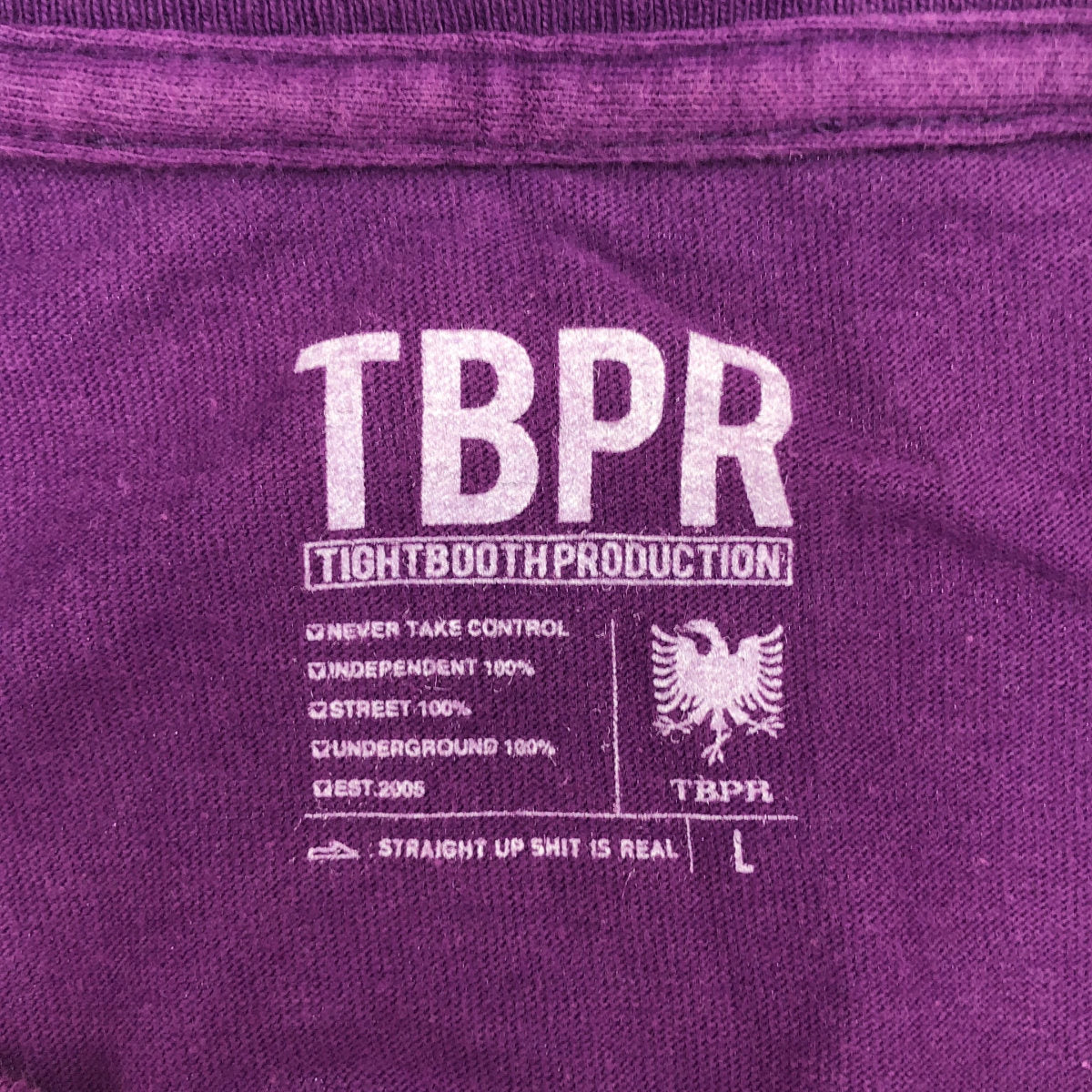 TIGHTBOOTH タイトブース ×OILWORKS パープル グラフィック KUBRICKTシャツ トップス