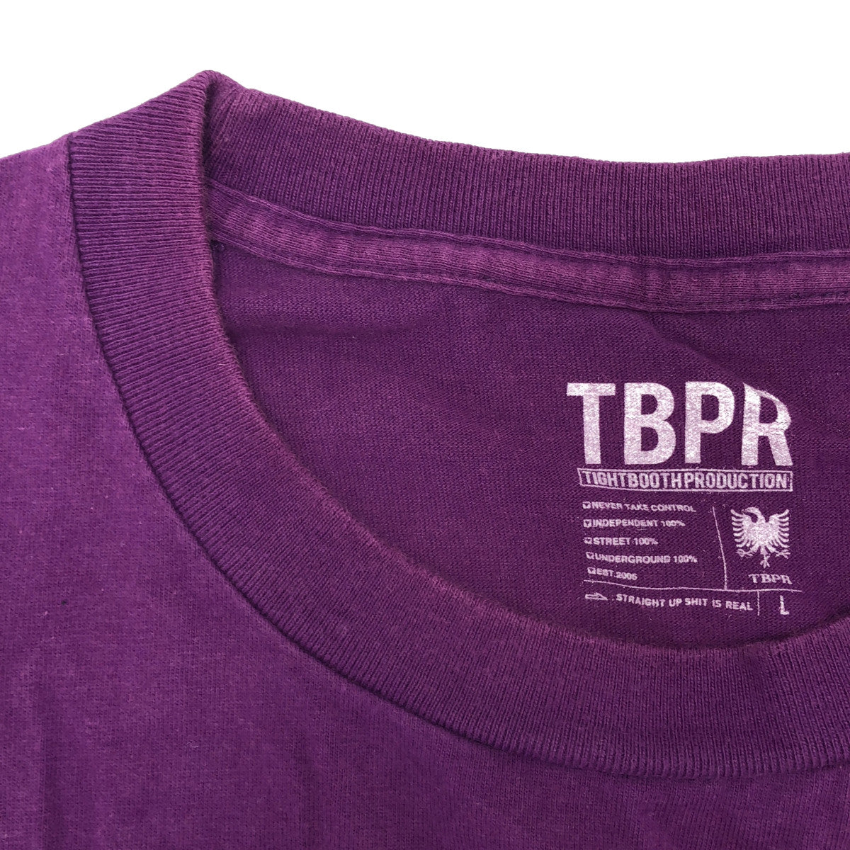 TIGHTBOOTH タイトブース ×OILWORKS パープル グラフィック KUBRICKTシャツ トップス
