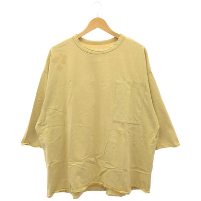 TIGHTBOOTH タイトブース イエロー コットン100 七分丈 ポケットTシャツ トップス