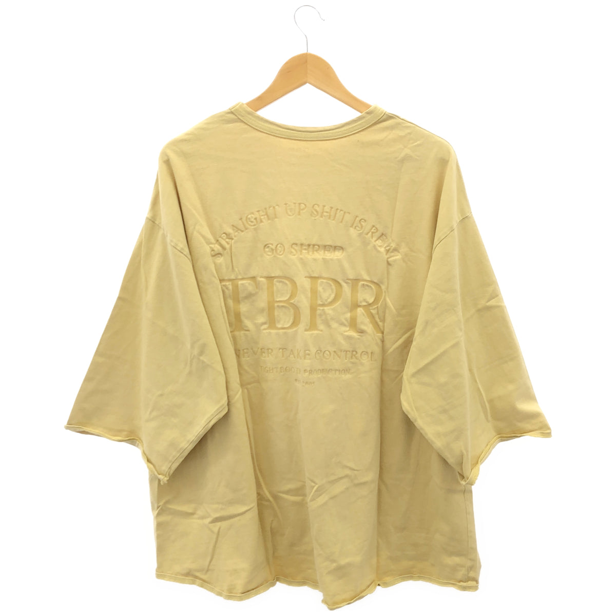 TIGHTBOOTH タイトブース イエロー コットン100 七分丈 ポケットTシャツ トップス