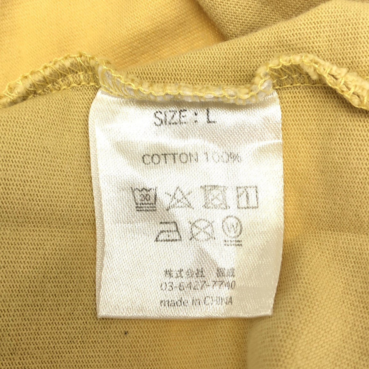 TIGHTBOOTH タイトブース イエロー コットン100 七分丈 ポケットTシャツ トップス