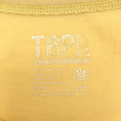 TIGHTBOOTH タイトブース イエロー コットン100 七分丈 ポケットTシャツ トップス