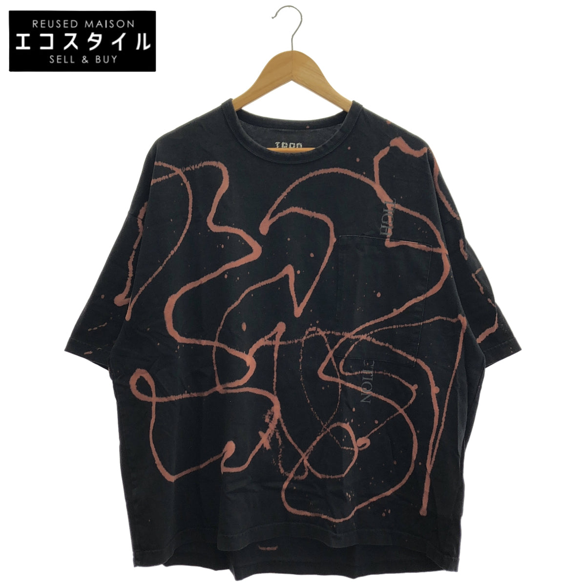 TIGHTBOOTH タイトブース ブラック コットン100 BLEACH Tシャツ トップス