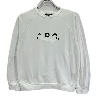 A.P.C. アーペーセー ×SHO SHIBUYA ホワイト ロゴ ペイント ラグランスリーブ スウェット トップス