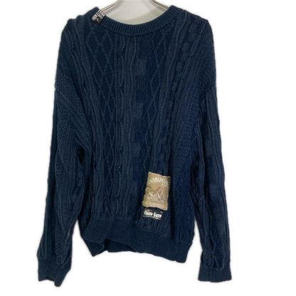 EVISU エヴィス 【EVISUKURO】24AW ネイビー Logo Label Relax Fit ニットセーター トップス