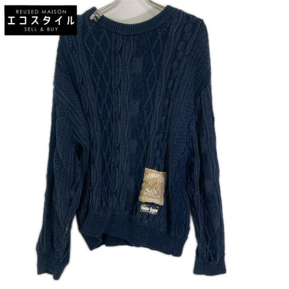 EVISU エヴィス 【EVISUKURO】24AW ネイビー Logo Label Relax Fit ニットセーター トップス