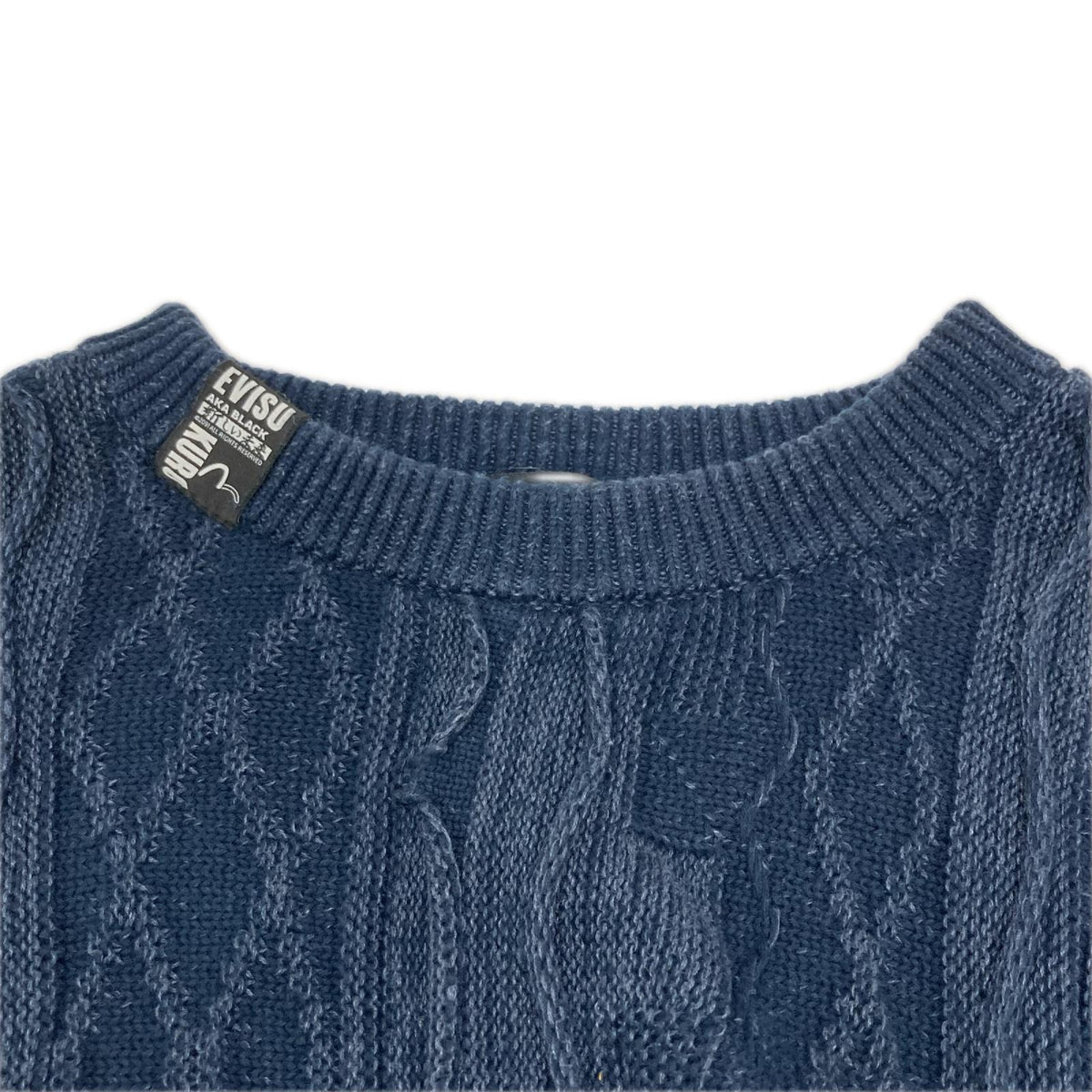 EVISU エヴィス 【EVISUKURO】24AW ネイビー Logo Label Relax Fit ニットセーター トップス