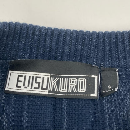 EVISU エヴィス 【EVISUKURO】24AW ネイビー Logo Label Relax Fit ニットセーター トップス