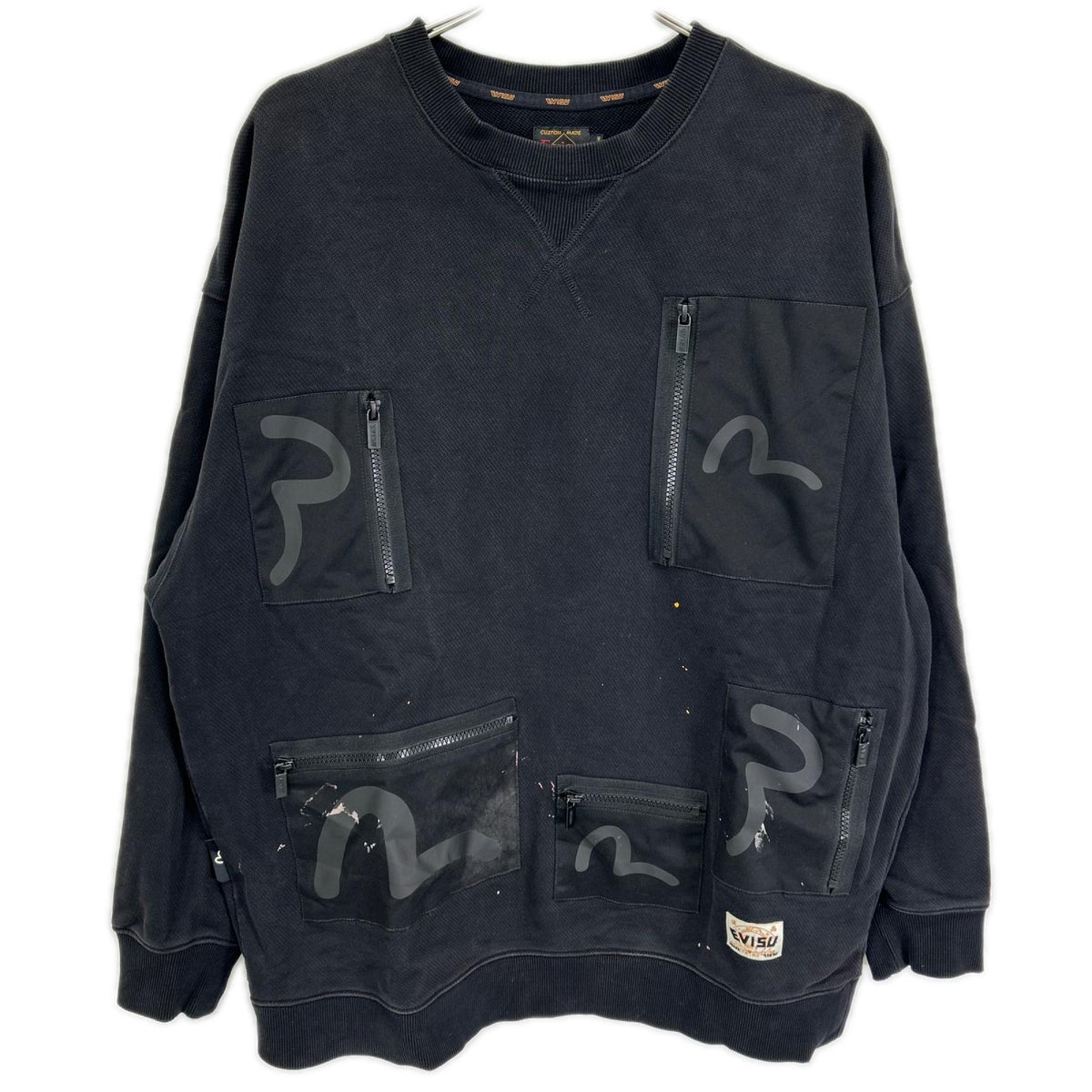 EVISU エヴィス ブラック Multi-Pockets with Seagull Print Loose Fit スウェット トップス