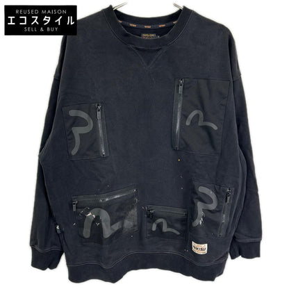 EVISU エヴィス ブラック Multi-Pockets with Seagull Print Loose Fit スウェット トップス