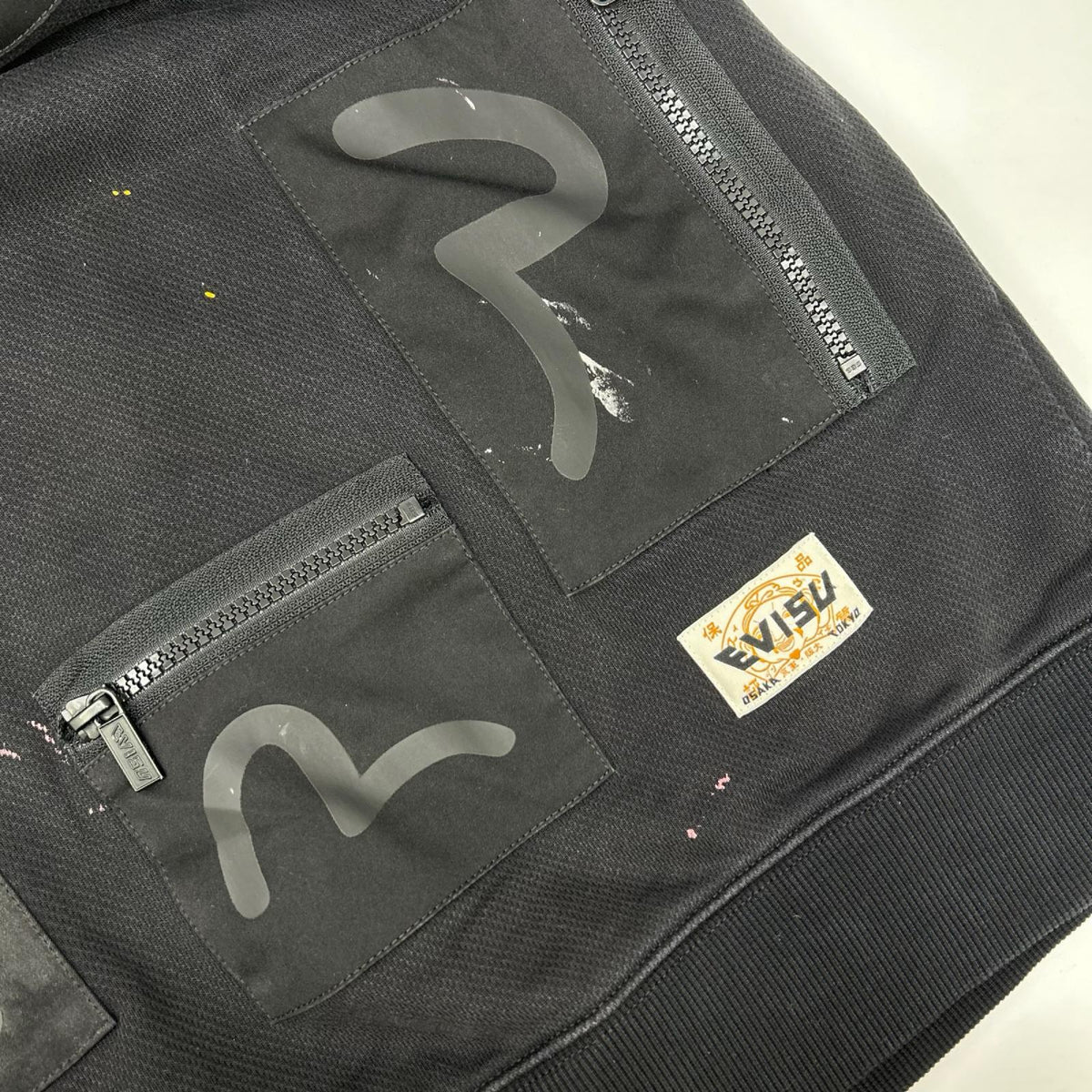 EVISU エヴィス ブラック Multi-Pockets with Seagull Print Loose Fit スウェット トップス
