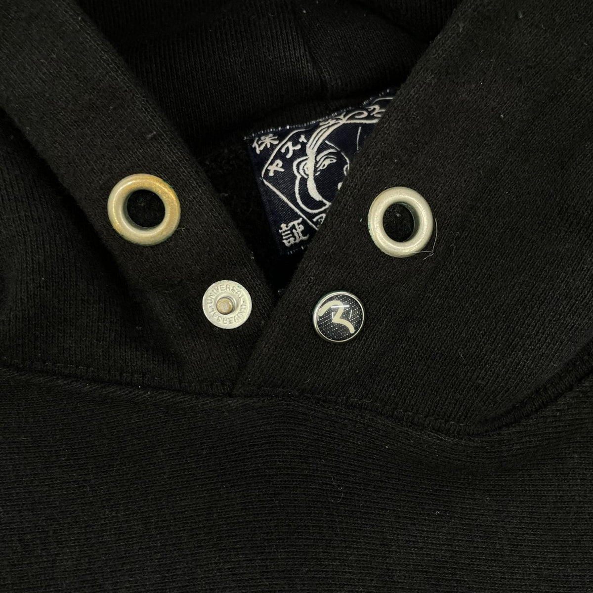 EVISU エヴィス ブラック カモメ フェイス 顔 プリント プルオーバーパーカー トップス