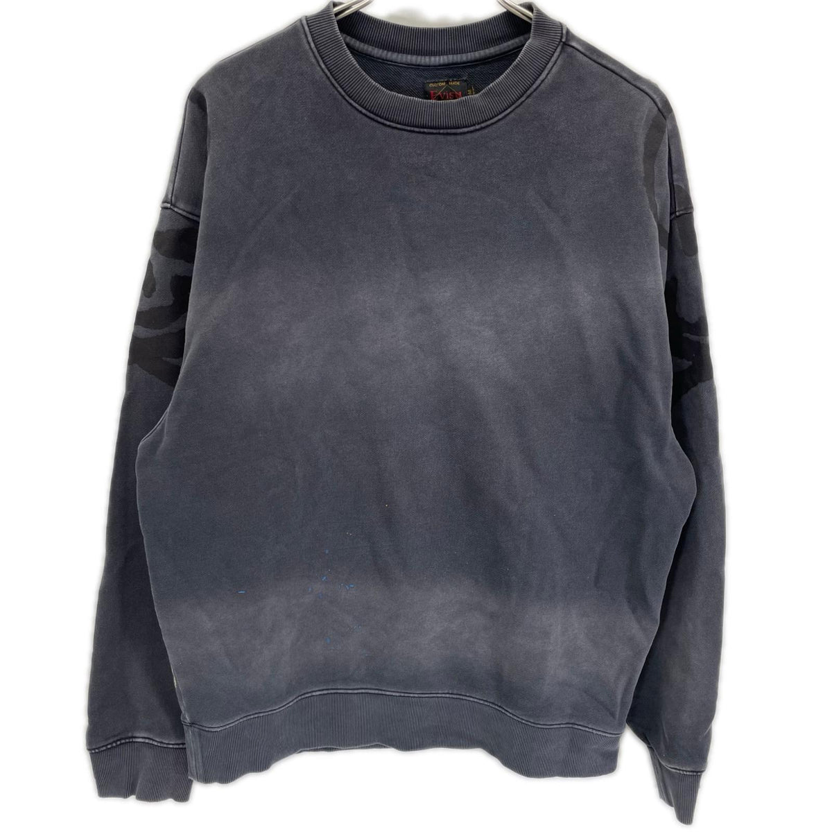 EVISU エヴィス ブラック フェード スカル カモメ プリント ファッションフィット スウェット トップス