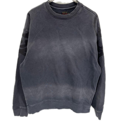 EVISU エヴィス ブラック フェード スカル カモメ プリント ファッションフィット スウェット トップス