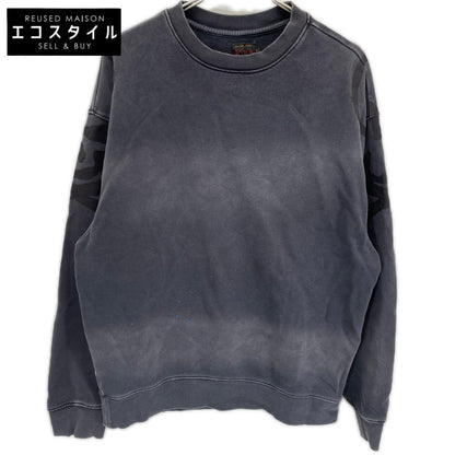 EVISU エヴィス ブラック フェード スカル カモメ プリント ファッションフィット スウェット トップス