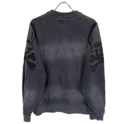 EVISU エヴィス ブラック フェード スカル カモメ プリント ファッションフィット スウェット トップス